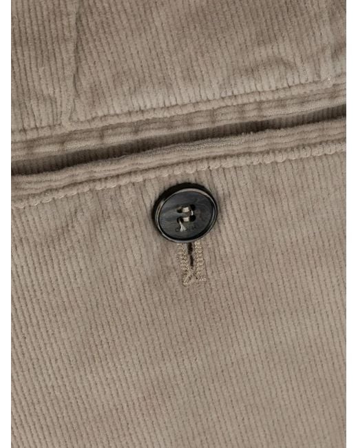 Cruna Gray Corduroy Button-Fastening Trousers for men