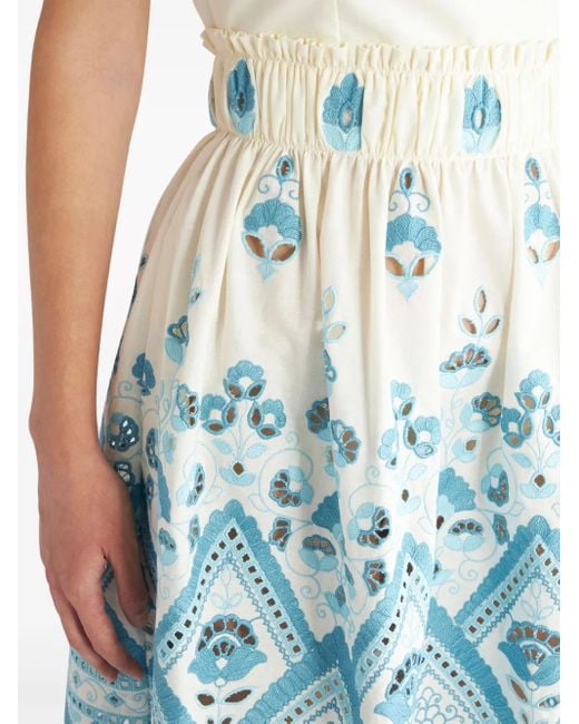 Etro Blue Cotton Blend Short Dress