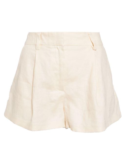 Reformation Natural Alex Pleat-detail Linen Shorts
