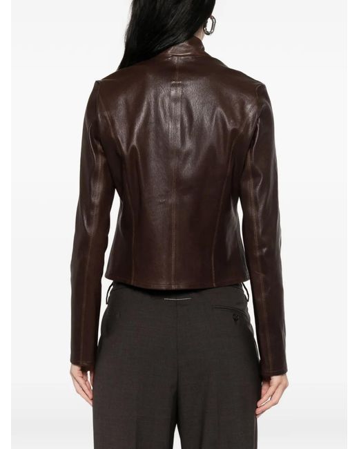Nour Hammour Black Sigrid Leather Jacket
