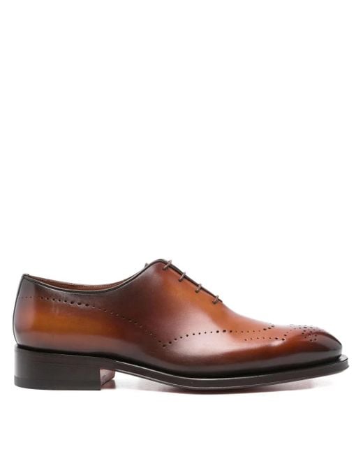 Oxford Traforate di Santoni in Brown da Uomo