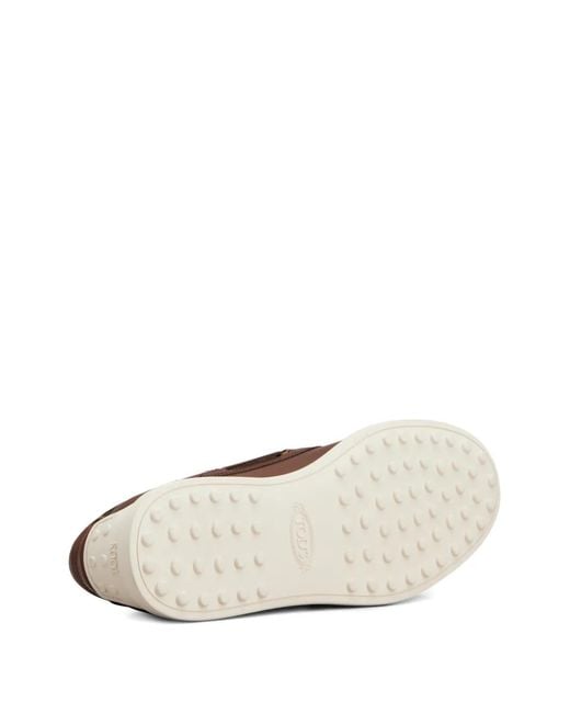 Tod's Brown Lace-Up Fastening Boat Shoes for men