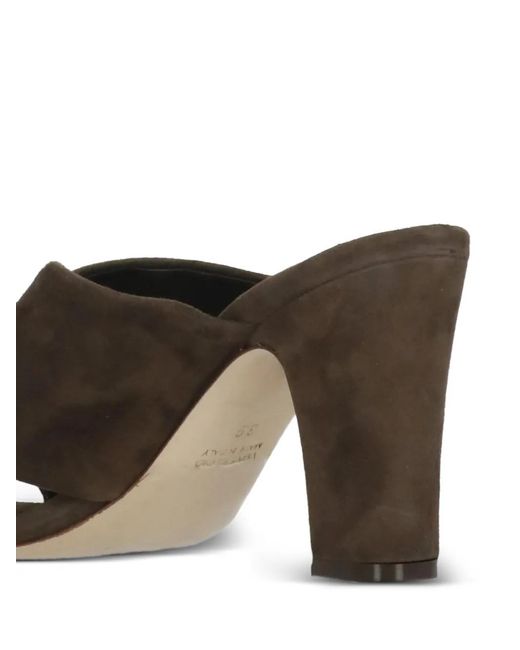 Julie Dee Brown Suede Crossover Sandals