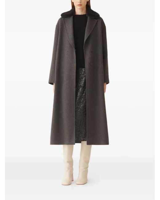 Fabiana Filippi Black Textured Rear-Vent Midi Skirt