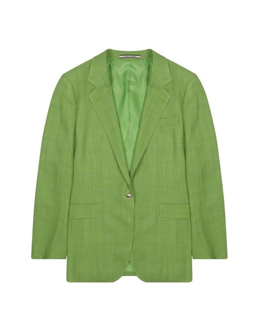 Tagliatore Green Single-Breasted Blazer