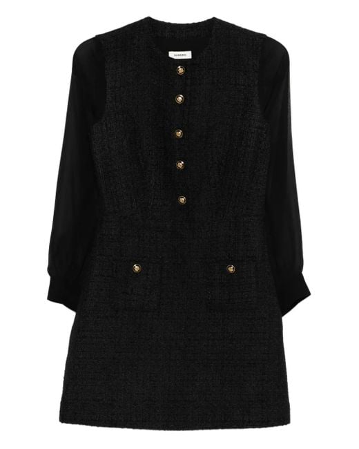 Sandro ボタンディテール ミニドレス Black