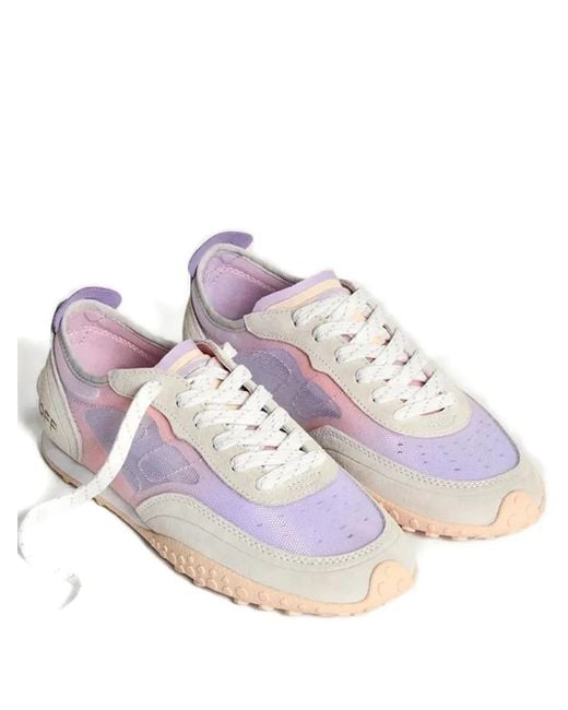 HOFF Pink Mesh-Panel Suede Sneakers
