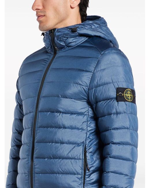 Stone Island Blue Loom Woven Chambers Padded Jacket for men