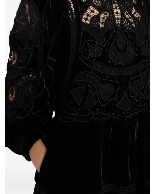 Vestido corto Eliana con detalle de encaje Sea de color Black