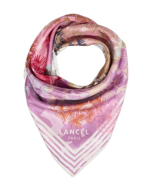 Lancel Pink Fireworks Scarf