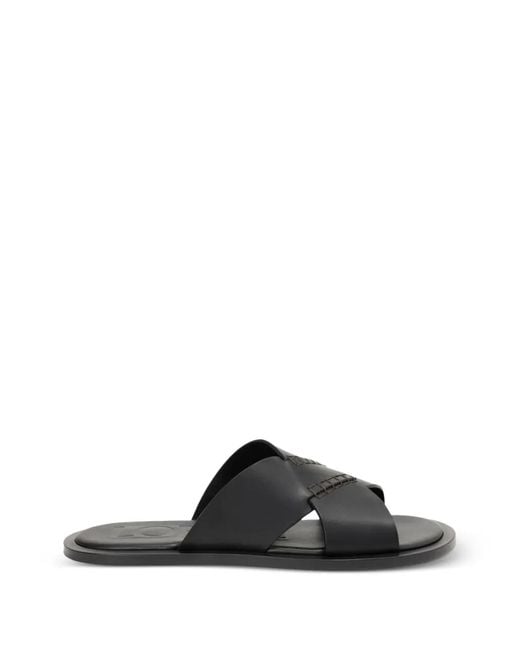 Loewe Black Flex Criss-Cross Slide for men