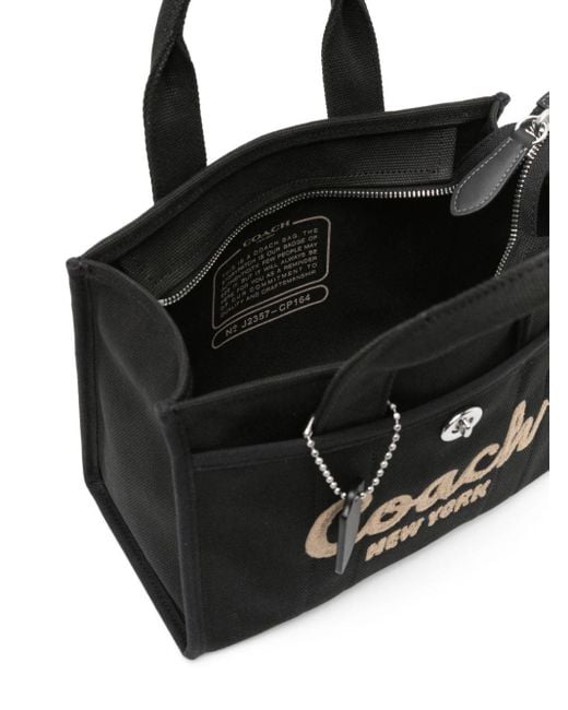 COACH Black Small Field Logo-Appliqué Tote Bag