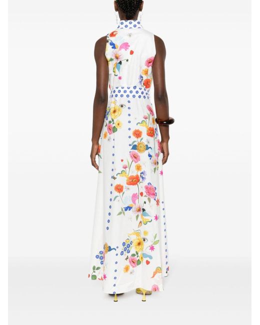 Paloma floral-print maxi dress Borgo De Nor de color White