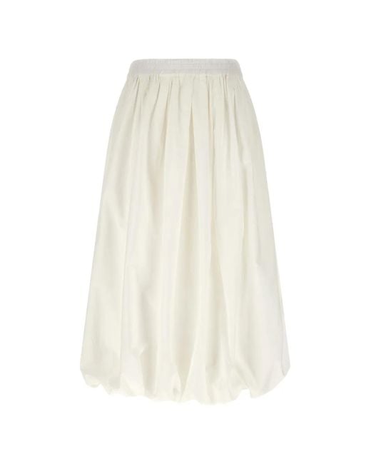 Weekend by Maxmara White Elasticated-Waist Flared Skirt