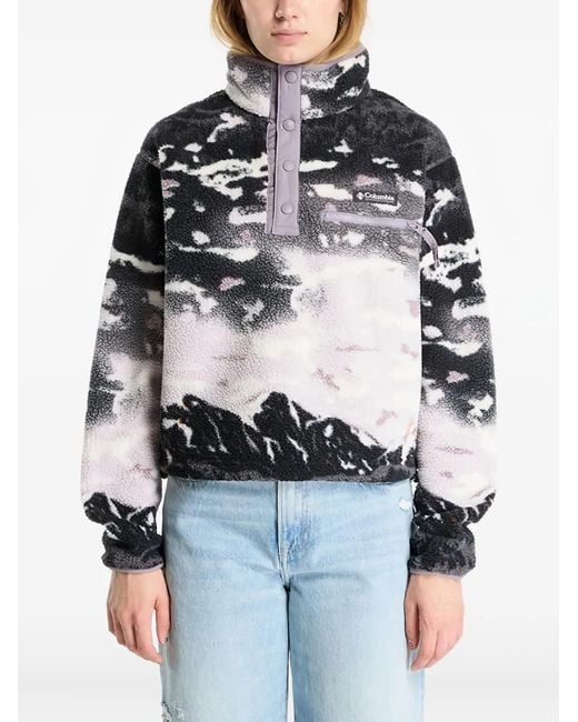 Columbia Blue Helvetia Ii Printed Cropped Sweater