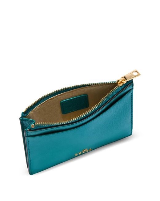 Furla Blue Medium Camelia Card Case