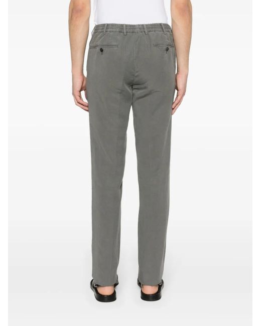 PT Torino Gray Drawstring-Fastening Trousers for men