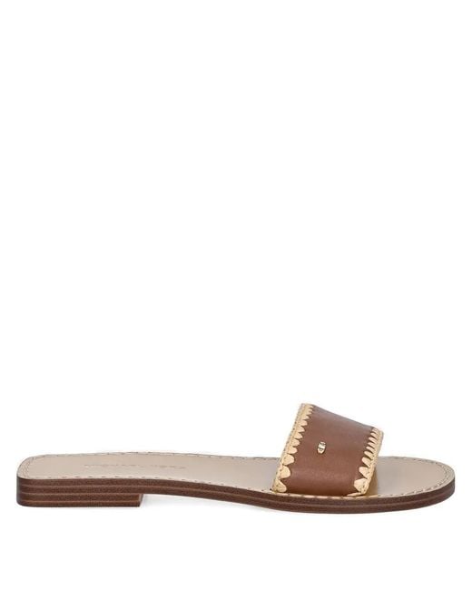 MICHAEL Michael Kors Brown Leather Braided Flat Sandals