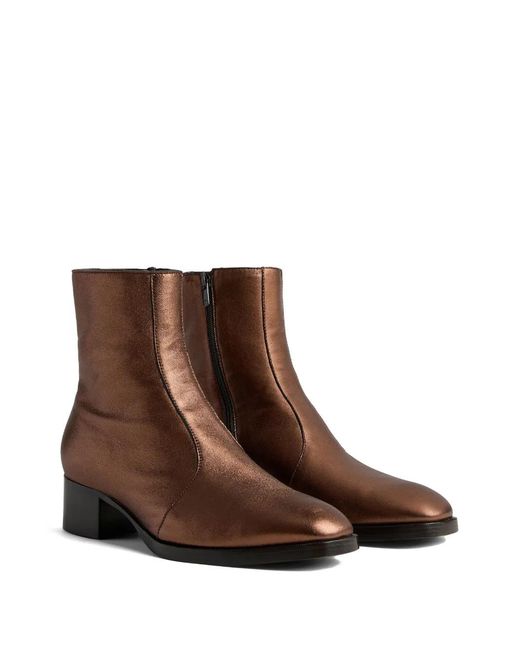 DSquared² Brown Metallic-Effect Leather Boots for men