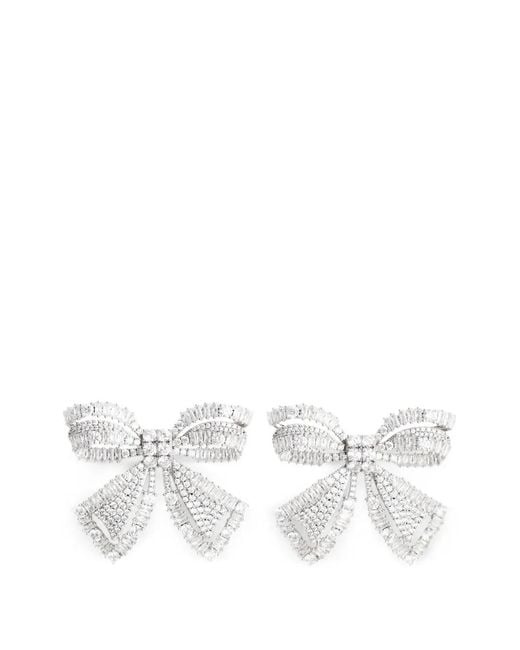 Self-Portrait White Boucles D'Oreilles Serties De Cristaux