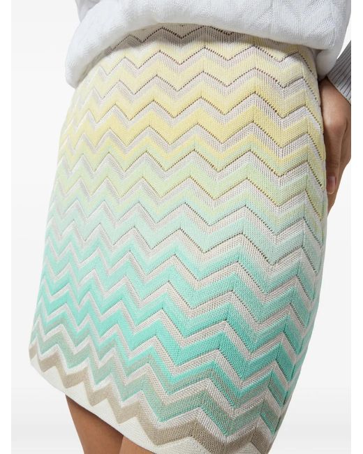 Missoni Blue Jupe Plissée À Chevrons