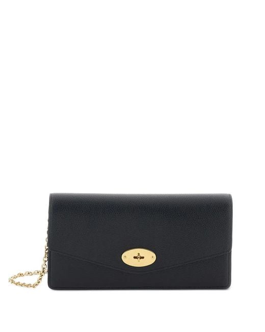 Mulberry Blue Darley Turnlock-Fastening Clutch Bag