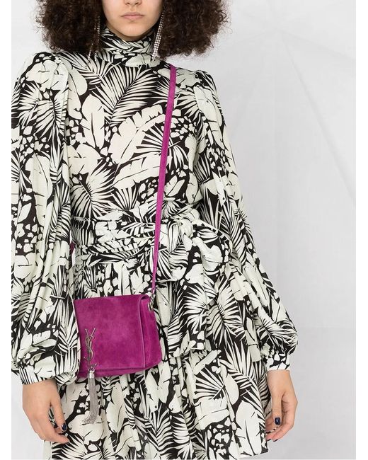 Saint Laurent White Floral-Print Minidress