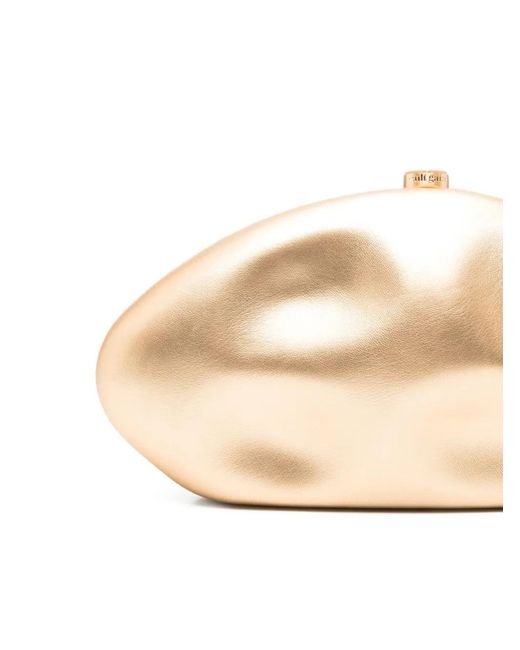 Cult Gaia Natural Caldera Leather Clutch