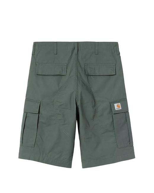 Carhartt Green Log-Patch Cargo Shorts for men
