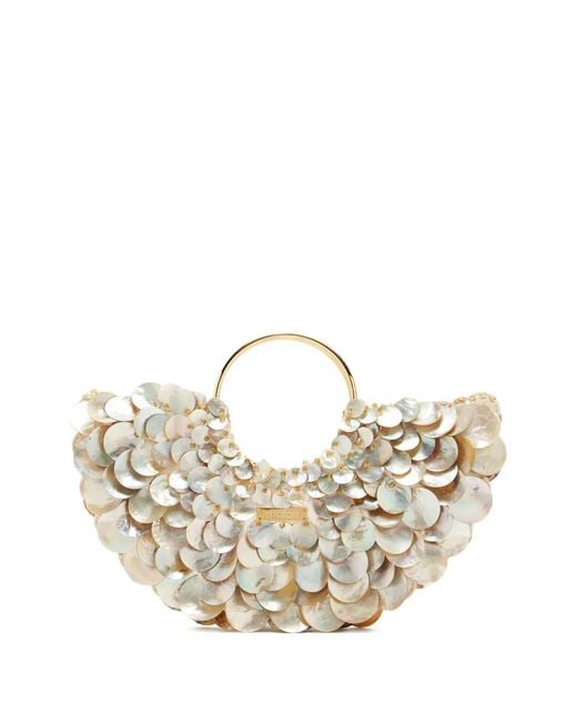 Vanina Natural Round-Handle Shell Tote Bag