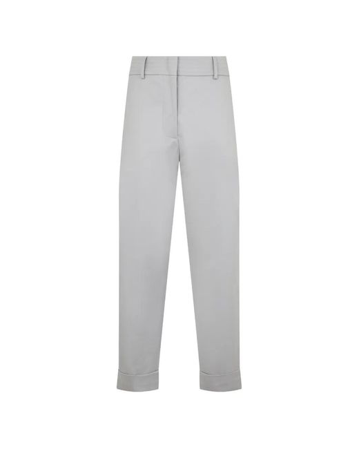 Moorer Gray Sabrina Turn-Up Trousers