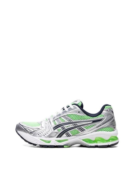 Asics Green Mesh-panelling Lace-up Sneakers