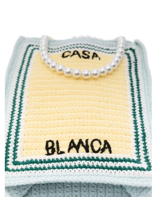 Casablancabrand Metallic Logo-embroidered Crochet Tote Bag