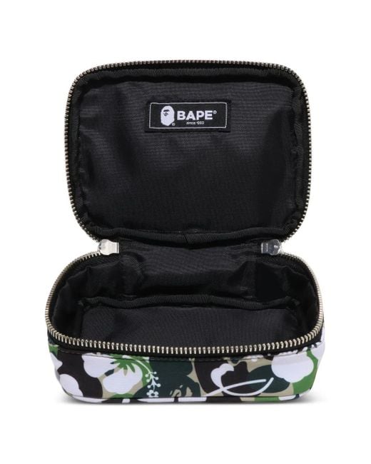 A Bathing Ape White Hibiscus-Print Washbag for men