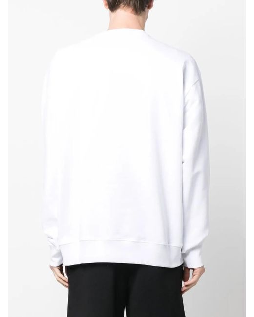 Moschino White Crewneck Sweatshirt With Print for men