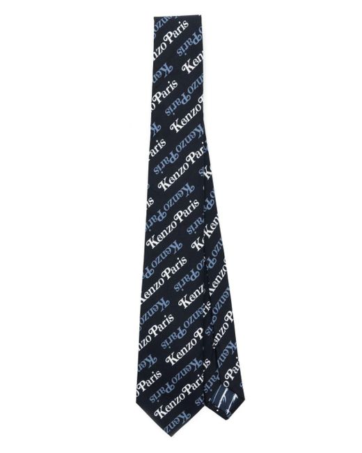 KENZO Blue Gram Cotton Tie for men