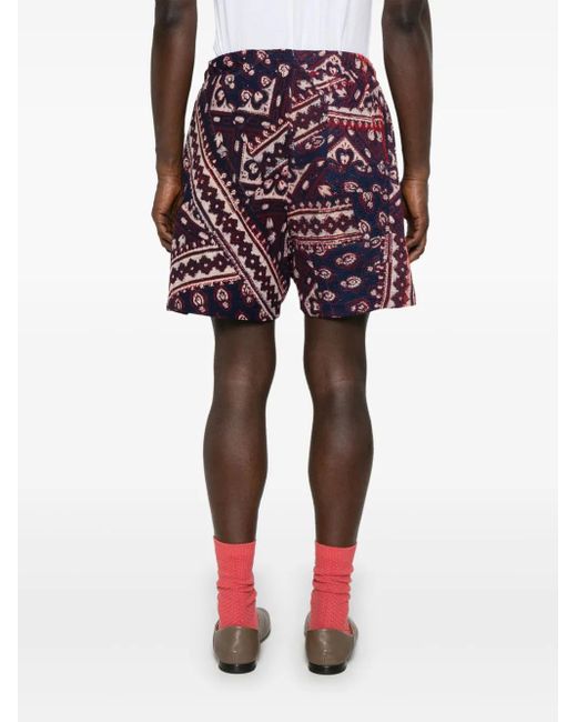 Bermudas con diseño patchwork Kartik Research de hombre de color Red