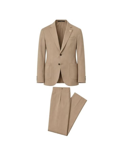 Tombolini Natural Notched-Lapel Single-Breasted Suit for men