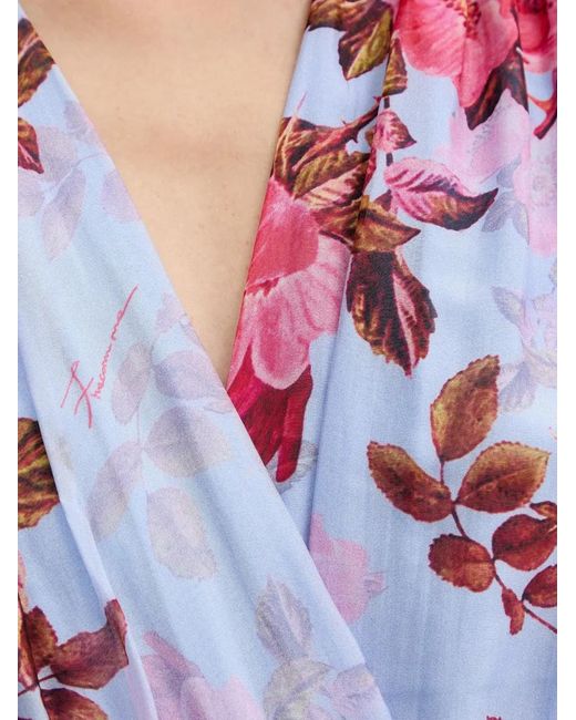 Fracomina Maxi-Jurk Met Bloemenprint in het Purple
