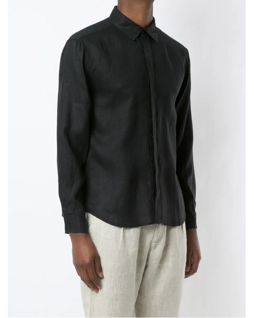 Handred Black Linen Shirt