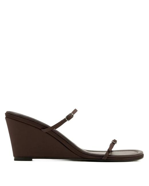 St. Agni Brown Petit Wedge Strap Sandals