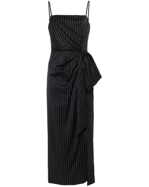 MSGM Midi-jurk Met Krijtstreep in het Black