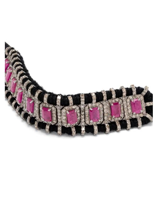 JIA JIA White Ruby And Diamond Statement Bracelet