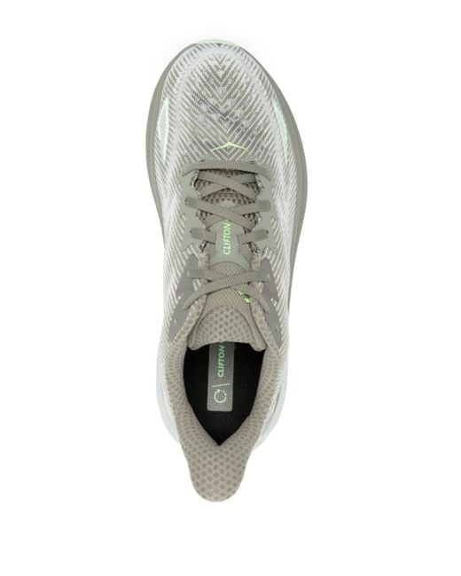 Hoka One One Gray Clifton 9 Mesh-panelling Sneakers