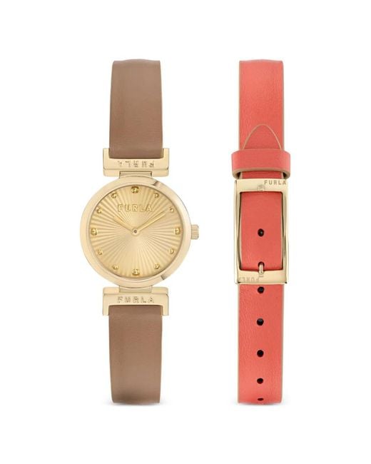 Furla Metallic Textured Dial 30Mm Watch