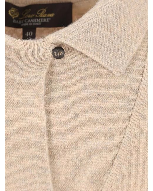 Loro Piana Natural Knitted Polo Top