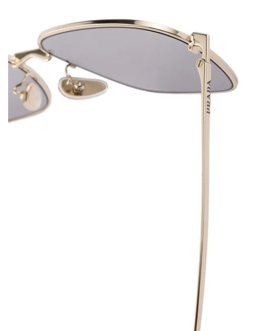 Prada Gray Metal Square-Frame Sunglasses