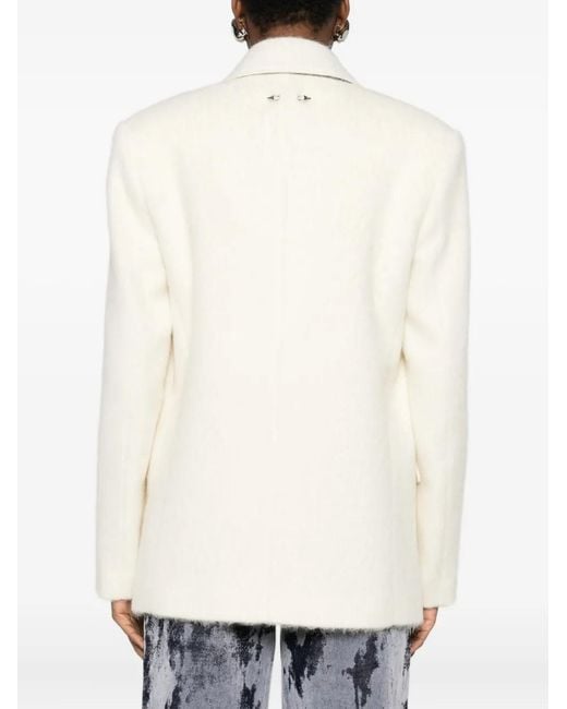 Patrizia Pepe White Single-Breasted Blazer