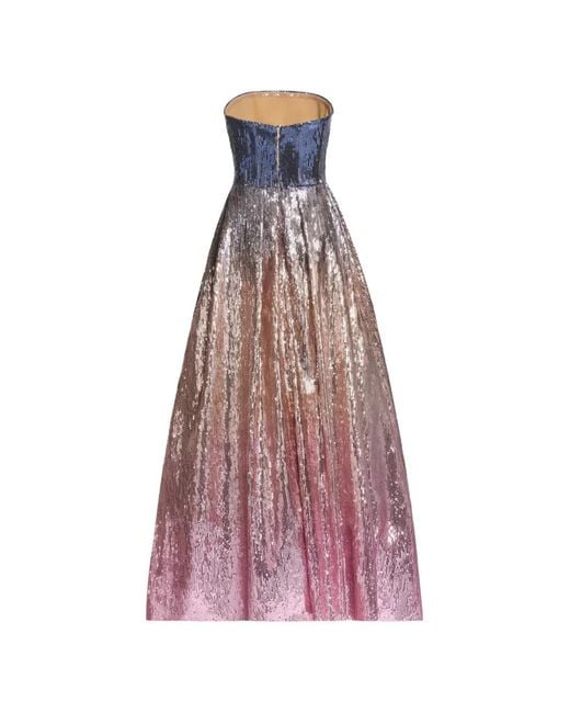Elie Saab Purple Sequin-Embellishment Maxi Dress