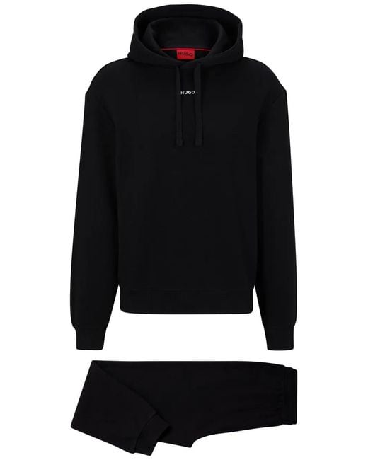 HUGO Black Logo-Print Tracksuit for men